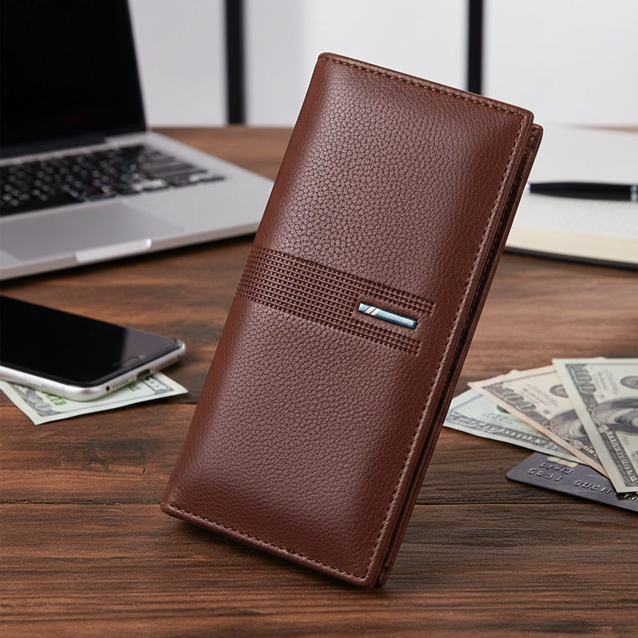 Men’s Slim Leather Long Wallet